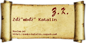 Zámbó Katalin névjegykártya