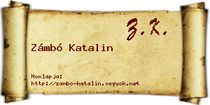 Zámbó Katalin névjegykártya